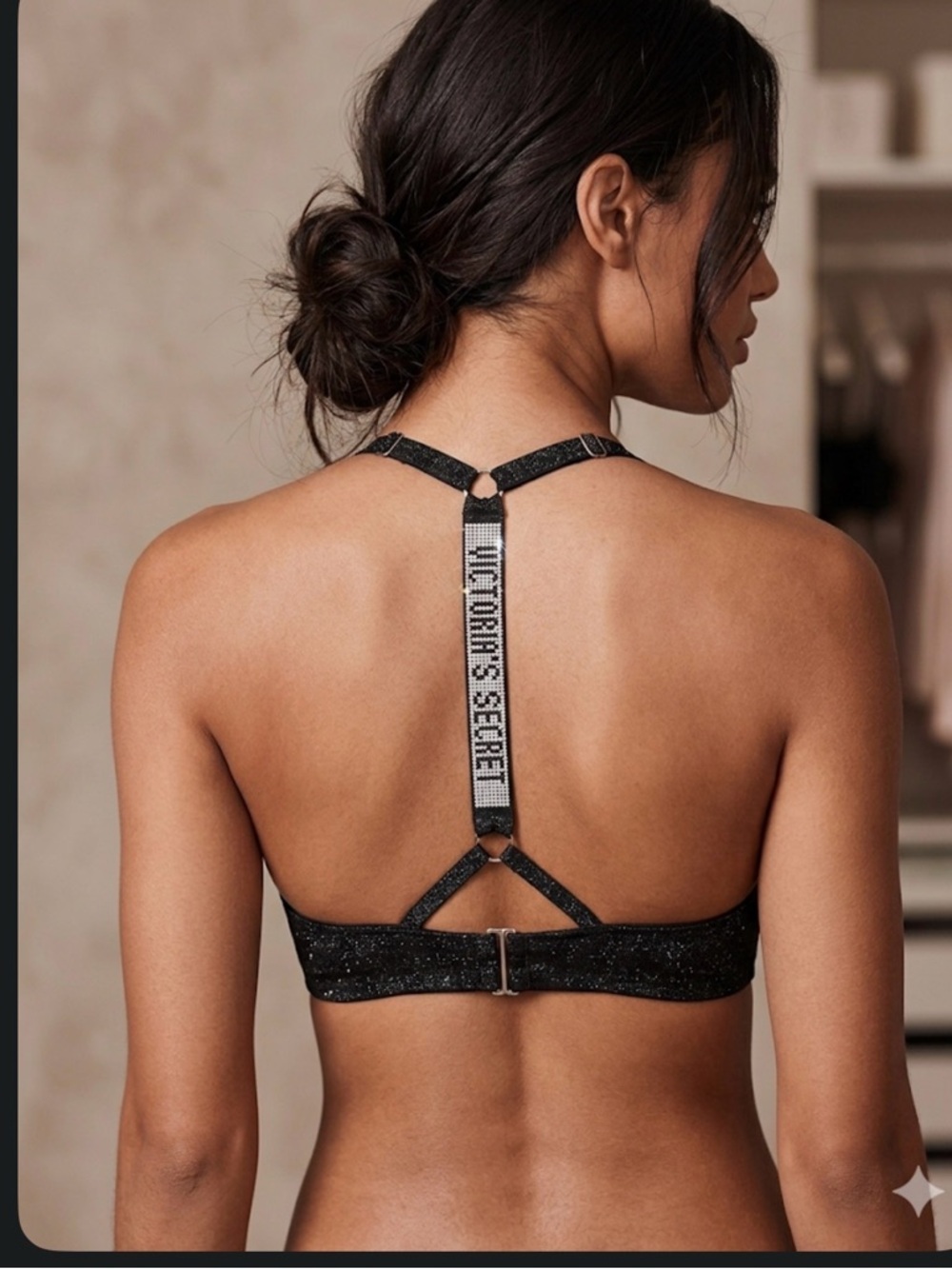 Victoria's Secret Black Sparkle T-Back Bralette